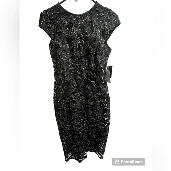 Marina size 4 cap sleep silver lace dress - Picture 5 of 9